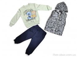 Kids-modnik 3085 фісташковий жилетка-реглан-штани фото