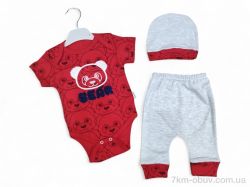 Kids-modnik боді штани шапка 5020 червоно-сірий фото
