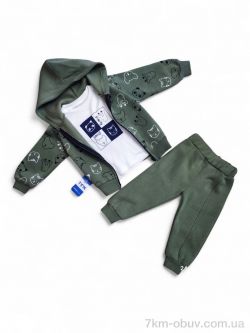 Kids-modnik 836 зелений батнік-кофта-штани фото