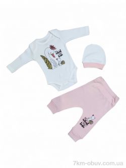 Kids-modnik 31403 пудровий боді трійка фото