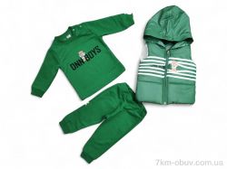 Kids-modnik 50327 зелений жилетка-реглан-штани фото