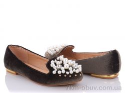 Diana 842-410 туфли женские бархат отд.жемчуг коричневые АКЦИЯ фото