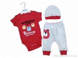 Kids-modnik боді штани шапка 5010 червоно-сірий фото