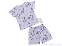 Kids-modnik 2619 комплект футболка-шорти єдиноріг бузковий фото