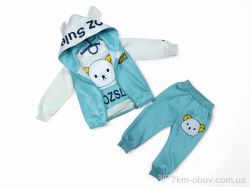 Kids-modnik 4717 бірюзовий жилетка-реглан-штани фото